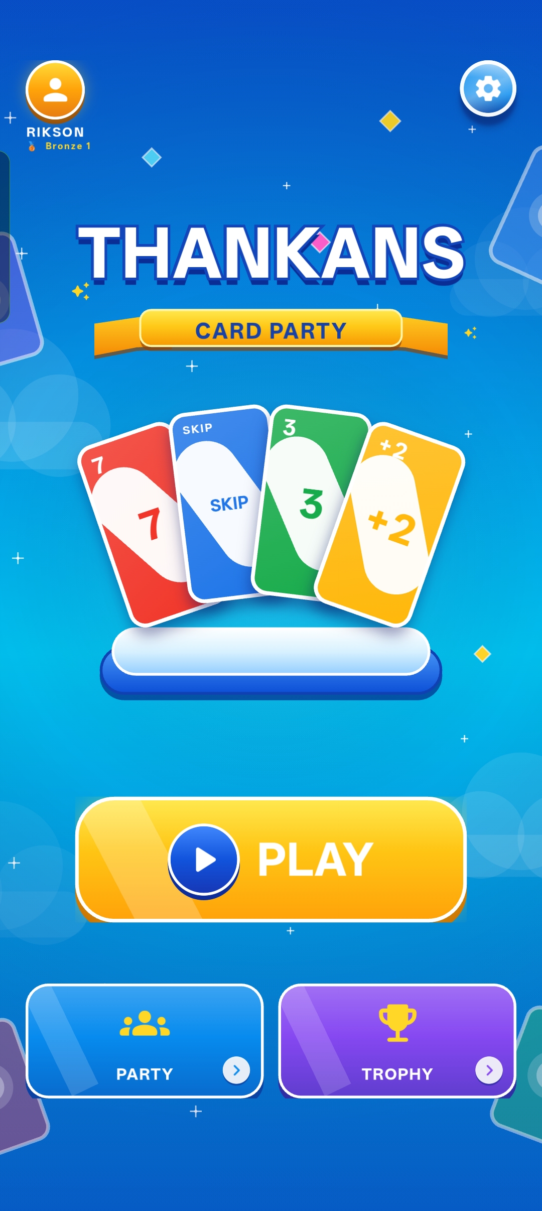 THANKANS: THE CARD PARTY game home screen