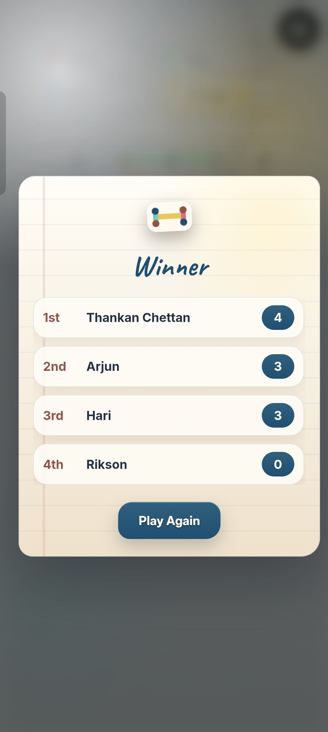 THANKANS SOS winner screen